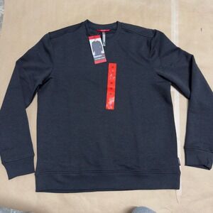 NWT Gerry Mens Textured Crew Sweatshirt Black 4-Way Stretch Pullover Medium
